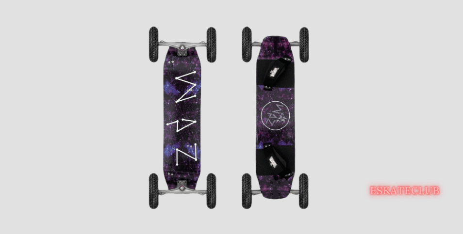 explain all feature of MBS Colt 90 Mountainboard Purple All-Terrain Electric Skateboard